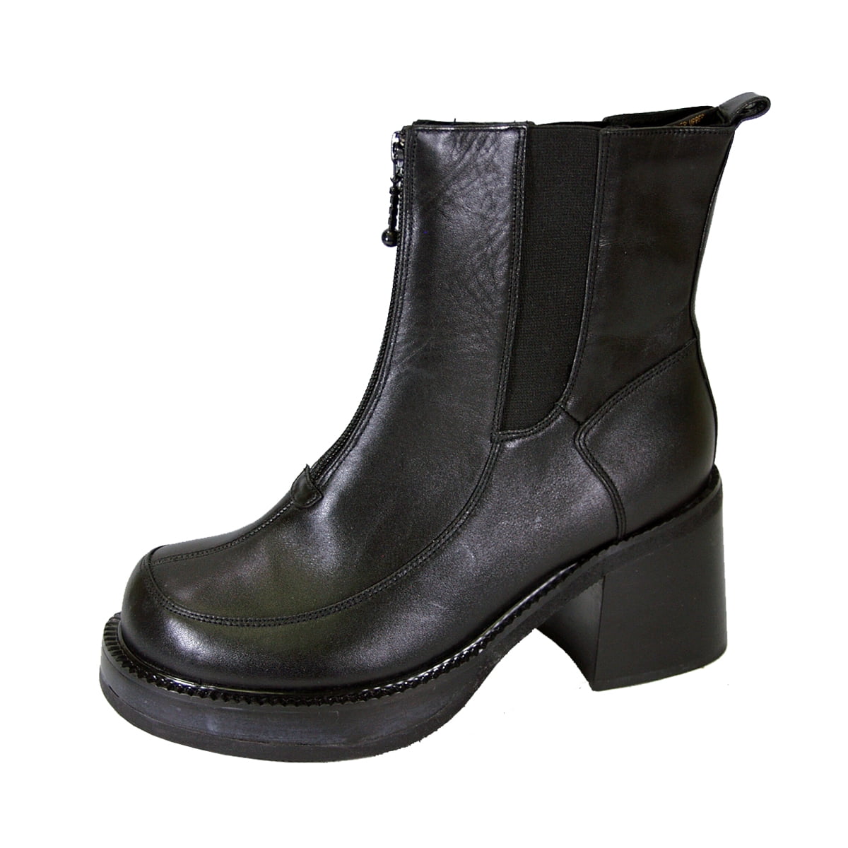 PEERAGE Ronda Women Wide Width Elegant 7 Inch Comfort Leather Dress Bootie BLACK 6