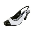 thumbnail image 1 of PEERAGE Roxy Women Extra Wide Width Leather Slingback WHITE/BLACK 12, 1 of 6