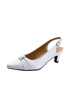 Ruby Women's Wide Width Leather Pointed Toe Dress Pumps