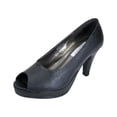 thumbnail image 1 of PEERAGE Ruth Women Extra Wide Width Peep Toe Platform Pump BLACK 10, 1 of 6