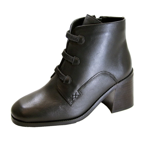 PEERAGE Selma Women's Wide Width Leather Dress Ankle Boots BLACK 8.5