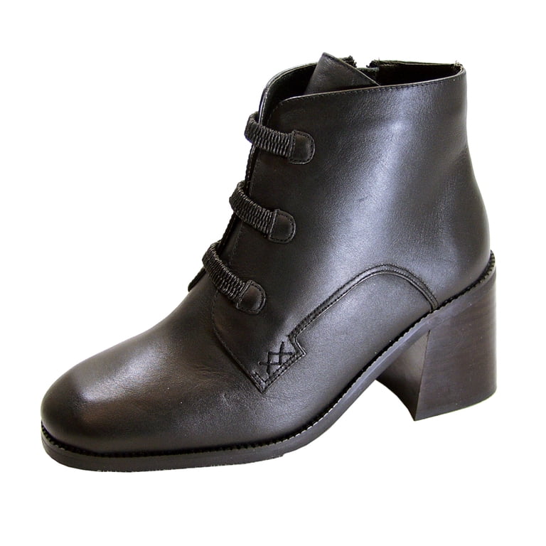 ladies dress boots wide width PEERAGE Selma Women's Leather Ankle BLACK 9 Jungle 2024