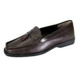 thumbnail image 1 of PEERAGE Sonya Wide Width Moccasin Design Comfort Leather Loafers BROWN 6, 1 of 6
