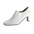 thumbnail image 1 of PEERAGE Sorrel Women's Wide Width Leather Dress Ankle Booties WHITE 10.5, 1 of 6