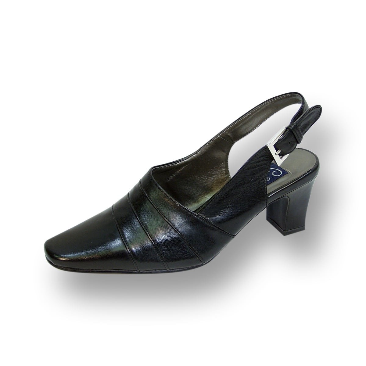 PEERAGE Zoe Women's Wide Width Leather Slingback Pumps