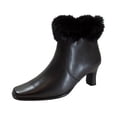 thumbnail image 1 of PEERAGE Tanya Women's Wide Width Leather Dress Booties with Zipper (BLACK) 5, 1 of 6