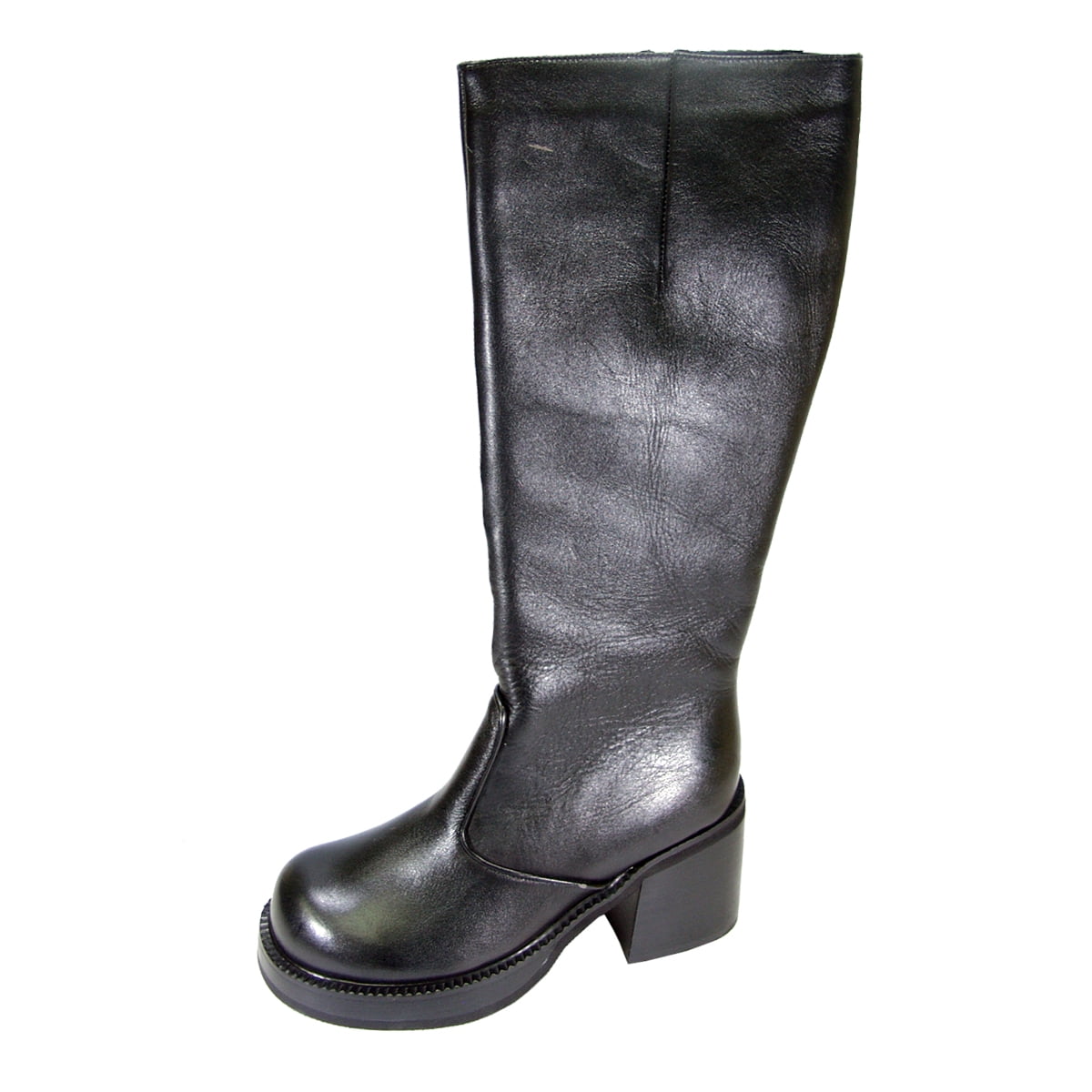 PEERAGE Terri Women's Wide Width Side Zip Leather Knee High Boots BLACK 9