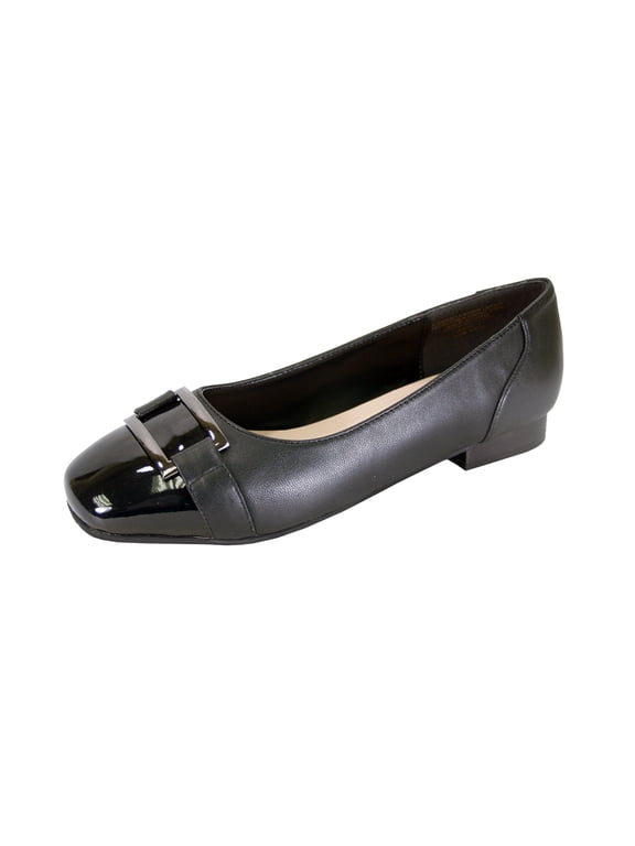 Tonya Women's Wide Width Leather Dress Flats
