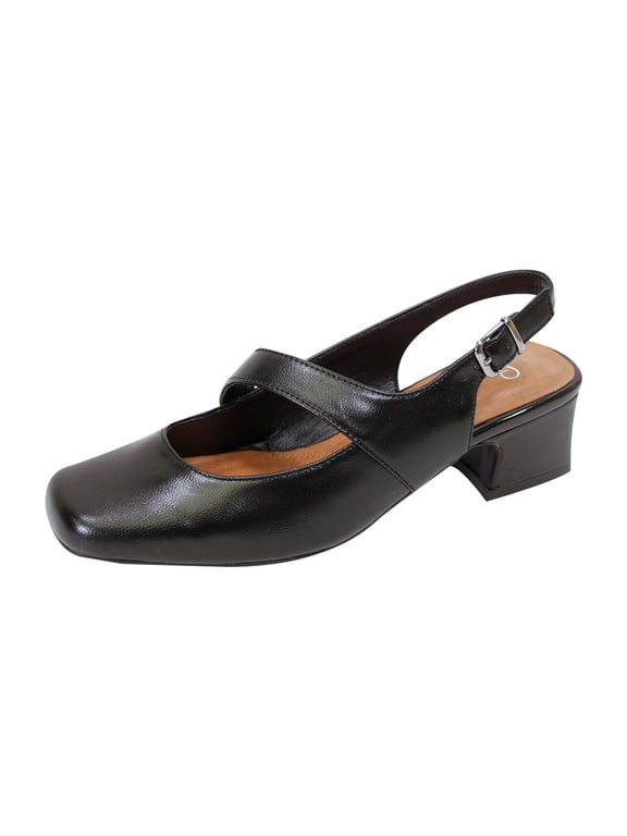 Trixie Women Extra Wide Width Mary Jane Slingback BLACK 7