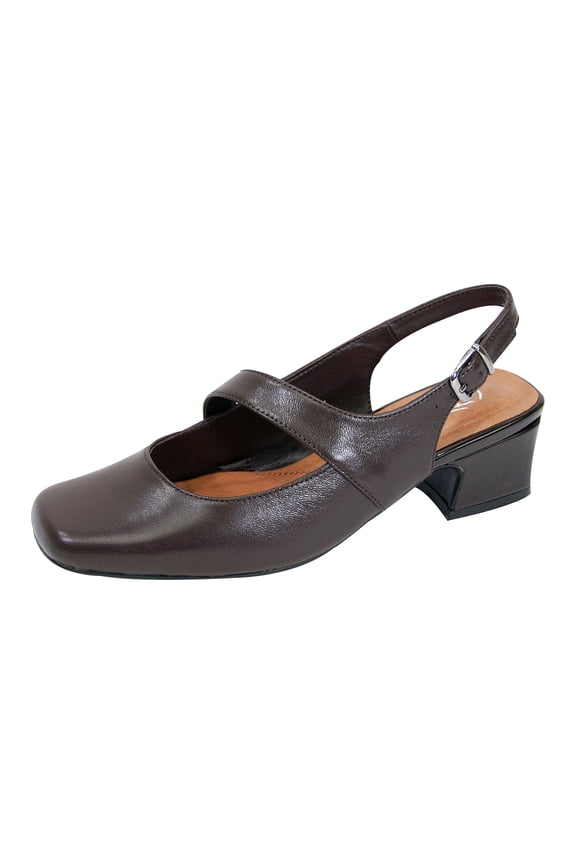 Trixie Women Extra Wide Width Mary Jane Slingback BROWN 11