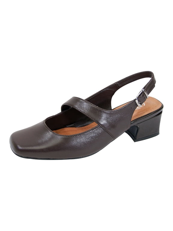 Trixie Women Extra Wide Width Mary Jane Slingback BROWN 7