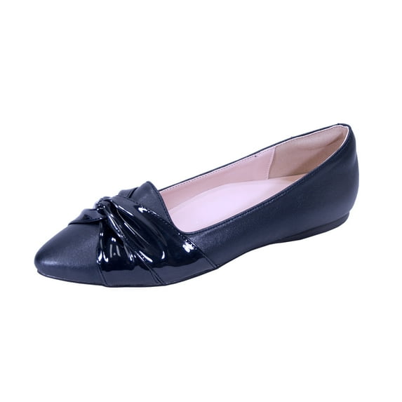 PEERAGE Whitney (FT6045) Women Wide Width Pointed Toe Flats NAVY 6.5