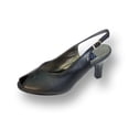 thumbnail image 1 of PEERAGE Zara Women's Wide Width Peep Toe Slingback with Buckle Dressy Pump BLACK 7.5, 1 of 6
