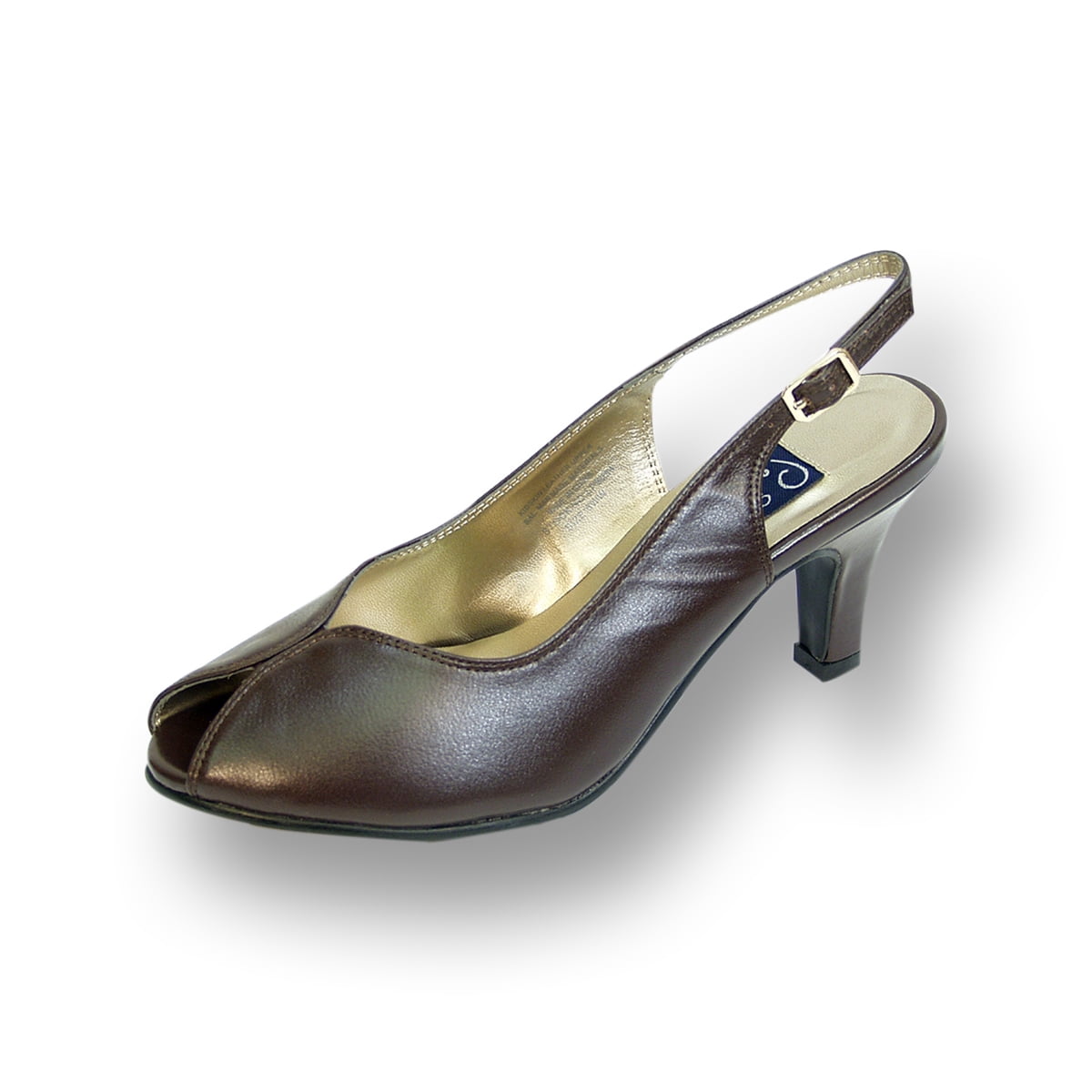 【NONCODE】Xenia Buckle Slingback PEERAGE Zara Women's Wide Width Peep Toe Slingback with