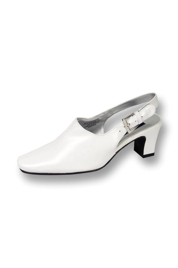Zoe Women's Wide Width Leather Slingback Pumps