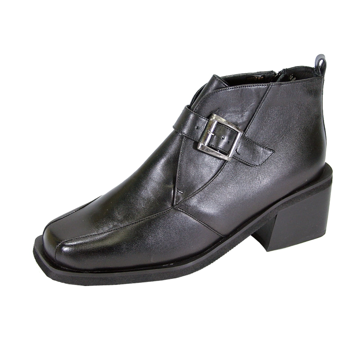 PEERAGE Zuri Women's Wide Width Leather Dress Booties BLACK 10