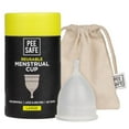 thumbnail image 1 of PEESAFE Reusable Menstrual Cup for Women | Large Size with Pouch|Ultra Soft, Odour and Rash Free|100% Medical Grade Silicone |No Leakage | Protection for Up to 8-10 Hours, 1 of 5