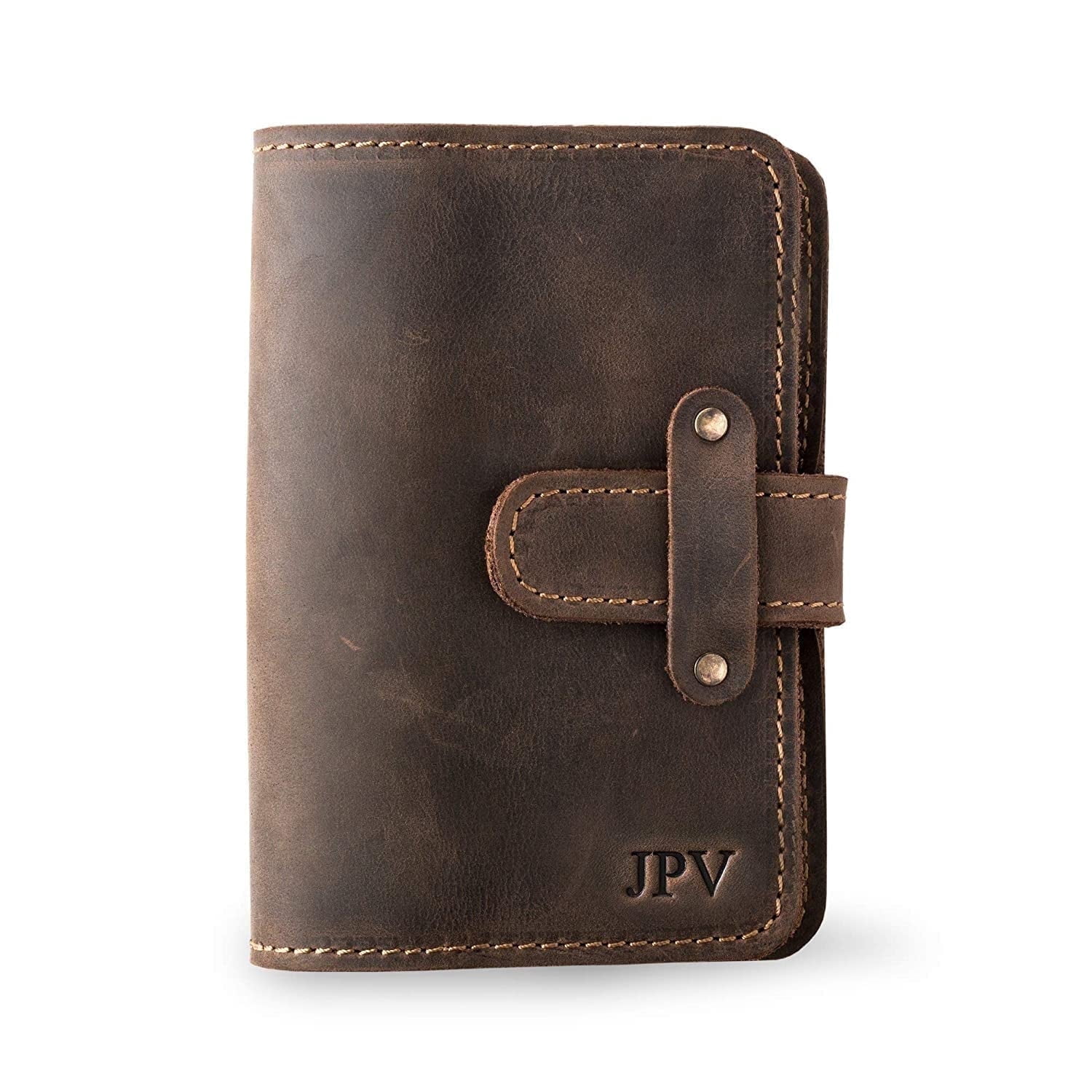 PEGAI Leather Journal Notebook Cover - Refillable Travel Notebook | Leather Bound Notebook Journal for Writing | DuPage Chestnut, Pocket | Lined