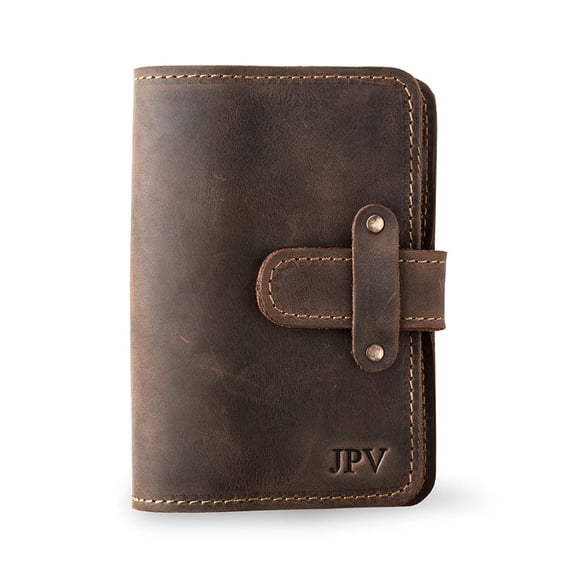 PEGAI Leather Journal Notebook Cover - Refillable Travel Notebook | Leather Bound Notebook Journal for Writing | DuPage Chestnut, Pocket | Unlined