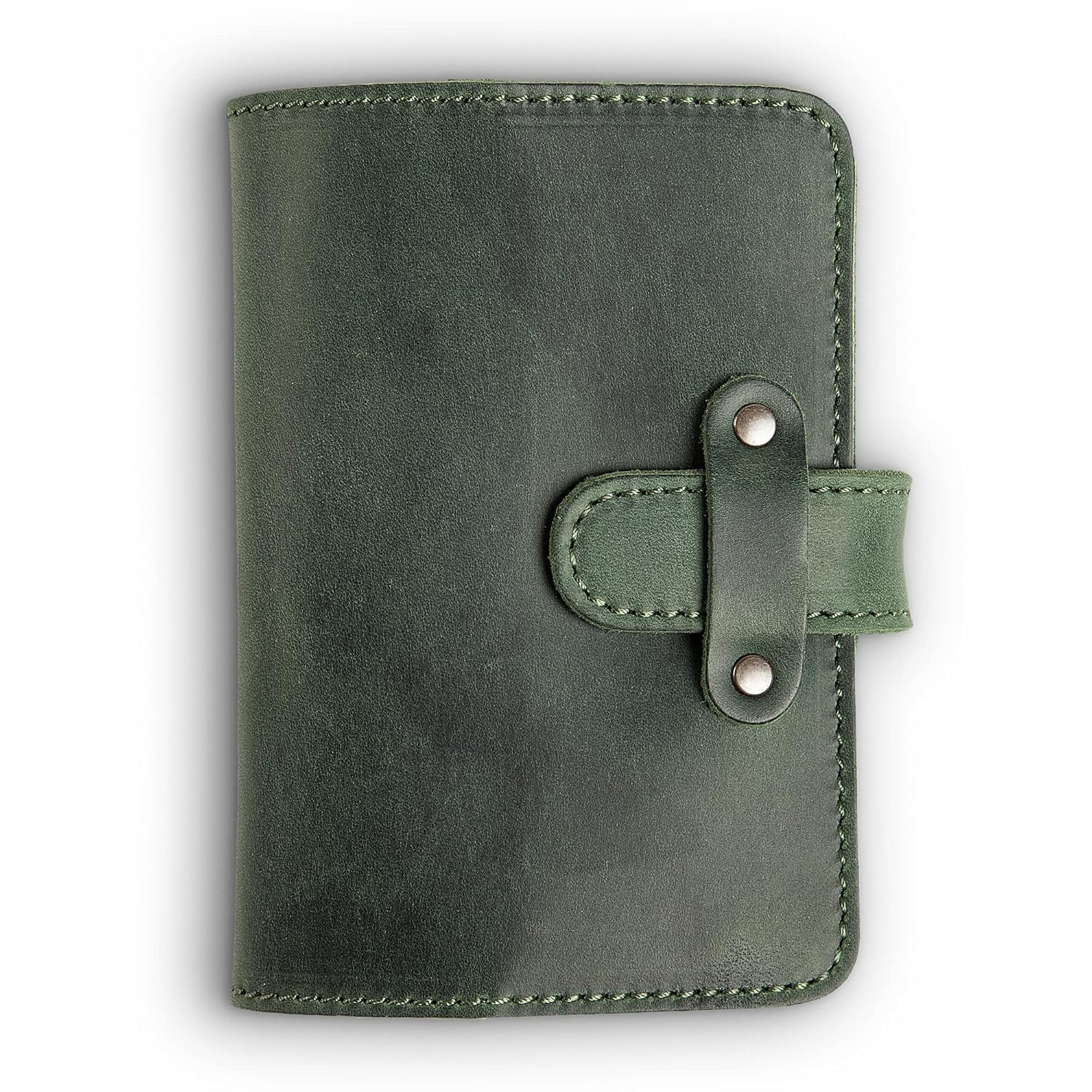 PEGAI Leather Journal Notebook Cover - Refillable Travel Notebook | Leather Bound Notebook Journal for Writing | DuPage Green, Pocket | Unlined