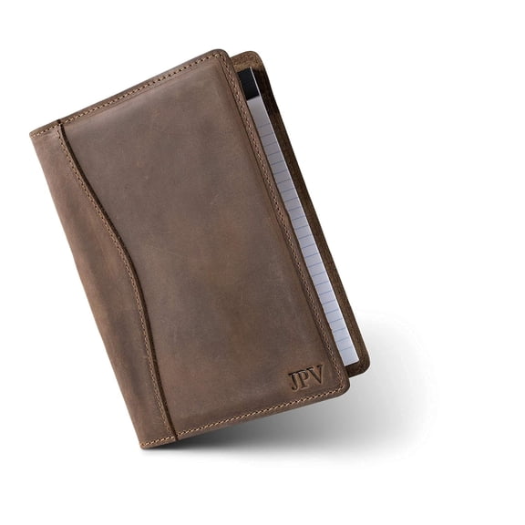 PEGAI Personalized Handmade 100% Leather Padfolio | Document Organizer Folio, Junior Legal Pad Folder Organizer for Business School Office Conference | Eriksen (Sand)