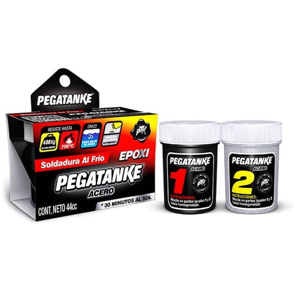 PEGATANKE - Steel 2 Part Epoxy Resin Professional Cold Weld Adhesive High Strength Liquid Metal Glue General Repair & Plastic High Temperature Epoxy for Cold Welding Waterproof Bonds 1.15 oz