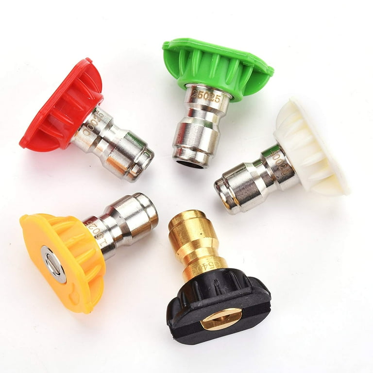 PEGGAS Pressure Washer Nozzles Tips Multiple Degrees 4000PSI Premium Power Washer Nozzle Tips Set for 1 4 Quick Connect Nozzles 5 Nozzles 0 15