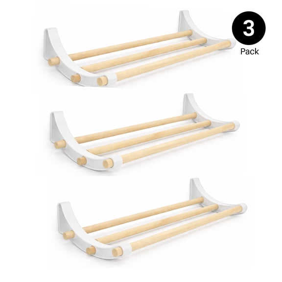 PEGGY Pegboard Ribbon & Tape Storage System, 12 Heavy-Duty Roll Organizer for Gift Wrapping, Craft Rooms & Shipping Stations, Made in USA, 3-Pack