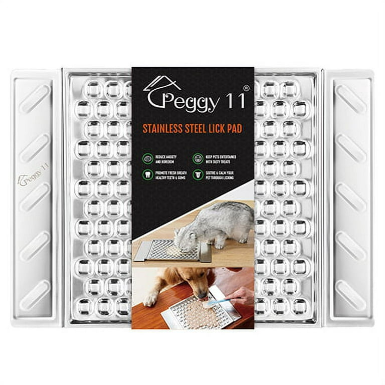 PEGGY11 Durable Stainless Steel Lick Pad for Cat & Dog, Strong Suction  Cups, Use as a Slow Feeder, Supports Dental Health