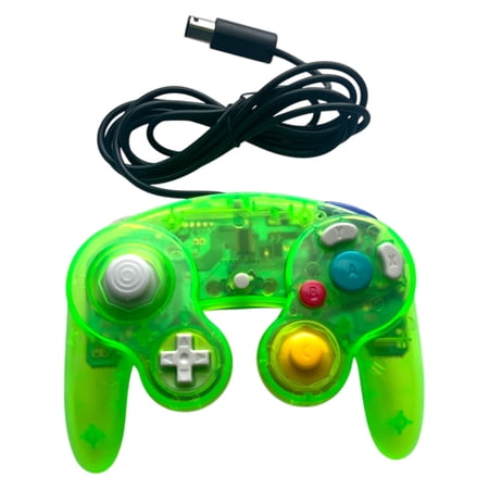 PEGLY Gamecube Controller, Classic Wired Controller for Wii Nintendo Gamecube (CLEAR AQUA GREEN)