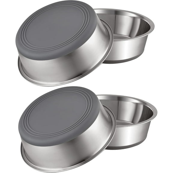 PEGYY11 Nonslip Stainless Steel Dog Bowls, 11.4 US Cup, 4 Count