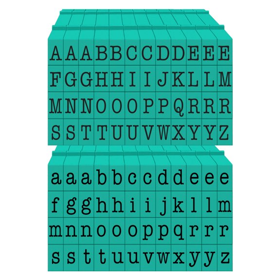 PEGZ 2.0 American Typewriter Font Attachable Stamps 48 Uppercase, 48 Lowercase, 4 Blanks, 100 piece Medium Size