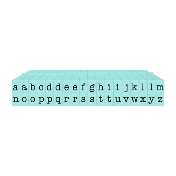 PEGZ Alphabet Stamps Clickable - Connectable American Typewriter Font Lowercase 36 Pc Small Size