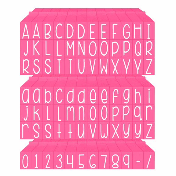 PEGZ Alphabet Stamps Clickable - Connectable Curvy Girl Font Uppercase, Lowercase & Numbers 84 Pc Large Size