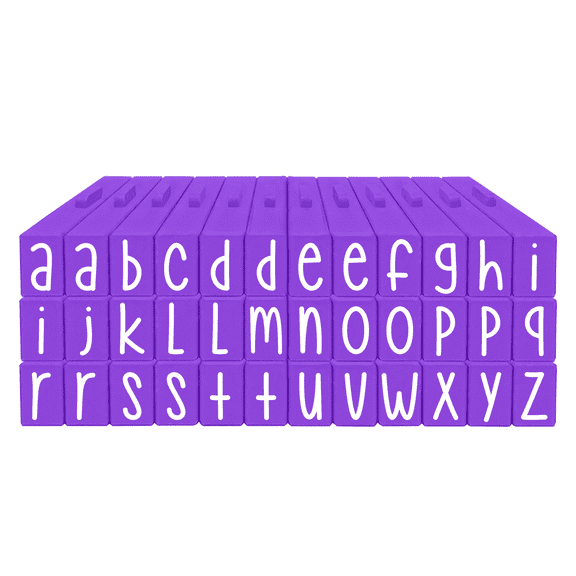 PEGZ Alphabet Stamps Clickable - Connectable Hey Gorgeous Font Lowercase 36 Pc Medium Size
