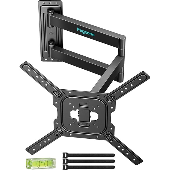 PEGZONE Long Arm Full Motion TV Wall Mount for 23-75 Inch TVs up to 110 lbs, 31" Extension Swivel & Tilt TV Bracket, Heavy Duty Corner TV Mount with Low Profile Design, Fits VESA 400x400