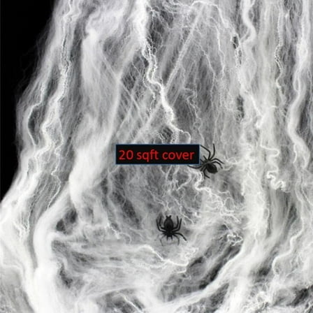 PEIBan Halloween Spider Webs Decorations with 4 Fake Spiders,Super Stretchy Cobwebs for Halloween Decorations Indoor and Outdoor Party Supplies