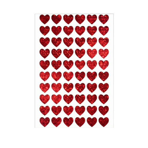 PEIBang 10 Heart Stickers,Valentine’s Day Heart Shaped Decorative Stickers,Self Adhesive Love Labels for Gift Packaging,Scrapbooking,Cards,Wedding and Event Decorations