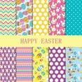 thumbnail image 1 of PEIBang 10 Pcs 10''x10'' Easter Quilting Fabric Bundle,Square Precuts Quiltted Fabric with Bunnies Carrots Chick Print for Patchwork Sewing Craft, 1 of 3