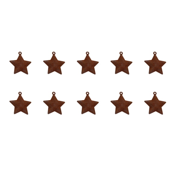 PEIBang 10Pcs Christmas Metal Rusty Star Ornaments,Mini Hanging Star Rustic Star Accents for Vintage Farmhouse Home Door Wall Decor