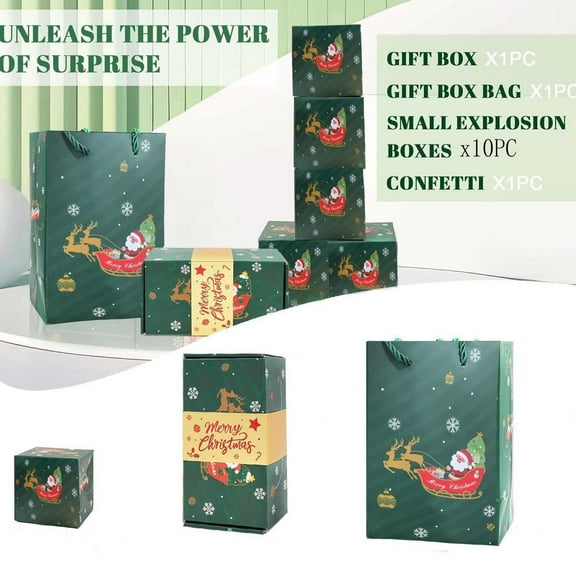 PEIBang 10Pcs Surprise Gift Boxes for Money,2025 Newly Folding Pop Up Explosion Box for Christmas Birthday