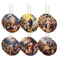 thumbnail image 1 of PEIBang 12Pcs Christmas Nativity Scene Ornaments,Xmas Tree Hanging Ornaments for Home Decorations,Wooden Religious Gifts for Christian, 1 of 8