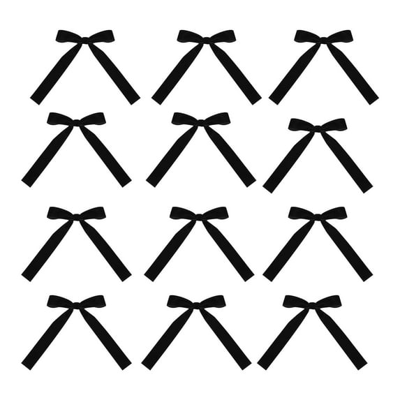 PEIBang 12Pcs Christmas Velvet Bows with Twist Tie,Christmas Tree Ornament,Vintage Christmas Ribbon Bows for Treat Bags,Gift Wrapping,Wedding, Shower Party Decoration