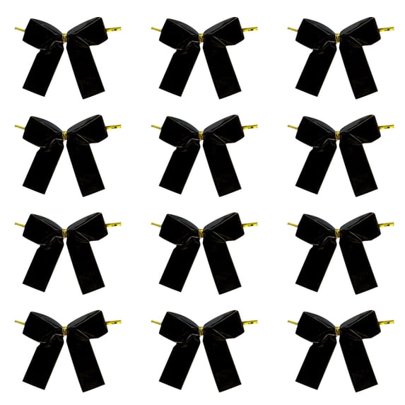 PEIBang 12Pcs Velvet Christmas Bows,3.3 Inch Ribbon Bows for Xmas Tree,Wreaths,Gift Wrapping,Wedding and Party Decor