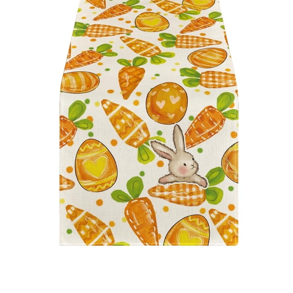 PEIBang 13"x47" Easter Table Runner Spring Easter Decoration,Easter Eggs Bunny Table Runner for Farmhouse Home Dining Room Kitchen Table Decor