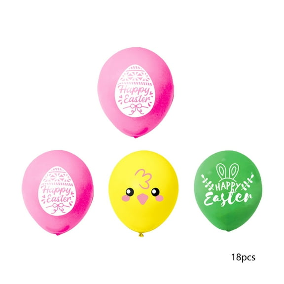 PEIBang 18 PCS Happy Easter Balloons,Easter Chick Balloon Spring Easter Decor for Spring Birthday Party Supplies Indoor Outdoor