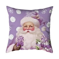 PEIBang 18x18 Inch Purple Christmas Pillow Covers,Christmas Home Decor,Xmas Winter Throw Pillow Covers Decorative Pillowcase Cases for Couch Sofa Bed