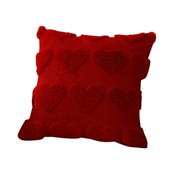 PEIBang 18x18 Inch Valentines Pillow Covers,Soft Plush Throw Pillow Covers,Valentines Heart Love Decorative Square Cushion Case for Sofa Couch Bed