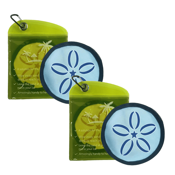 PEIBang 2 PCS Sand Remover Pouches for Beach,Reusable Sand Remover Pads,Sand Cleaner Towel for Body,Hands and Feet,Beach Essential Accessories