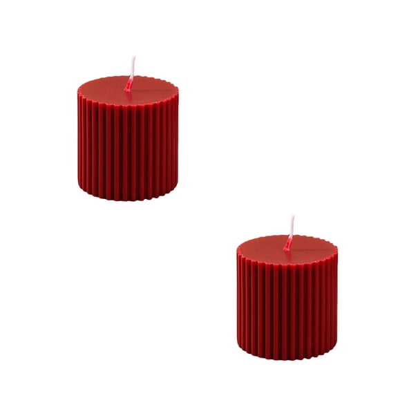 PEIBang 2 Pack Pillar Candles,Rustic Decorative Pillar Candle,Red Scented Dripless Candles for Valentines Day Wedding Home Decor,2x2 Inch